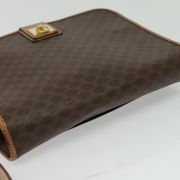 CELINE Macadam Canvas Shoulder Bag Pvc Leather Brown Gold - Picture 6 of 12